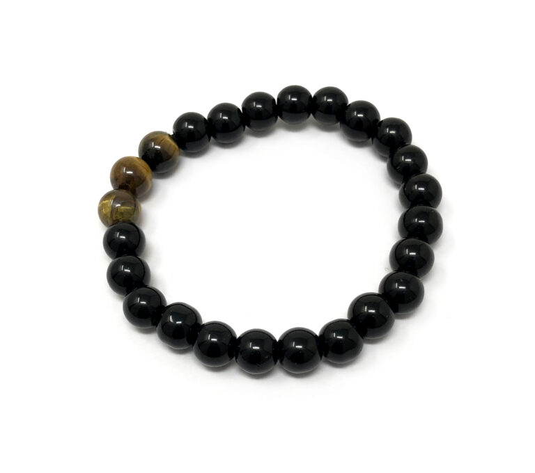 Shreyshti Beads Bracelet Black Obsidian Tiger Eye, beads approx. 8mm - Image 2