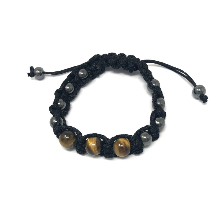 Shreyshti Thread Bracelet Shambala Hematite Tiger Eye approx 8mm natural stone beads