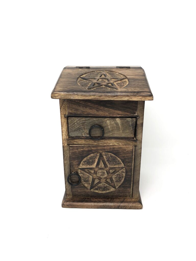 Shreyshti Wooden Storage Almirah Pentacle  approx 8"x4" for Jewelry etc.