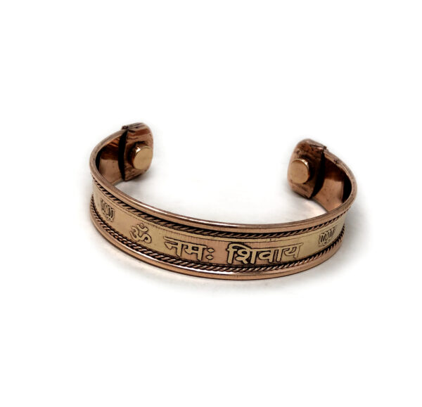 Shreyshti Copper Magnetic Bracelet Om Namah Shivai adjustable - Image 2