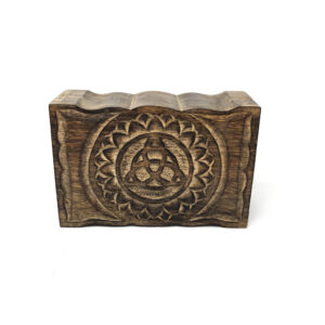 Shreyshti Wooden Storage / Tarot Card Box Triquetra, approx 9"x6" for Tarot Cards, Jewelry etc.