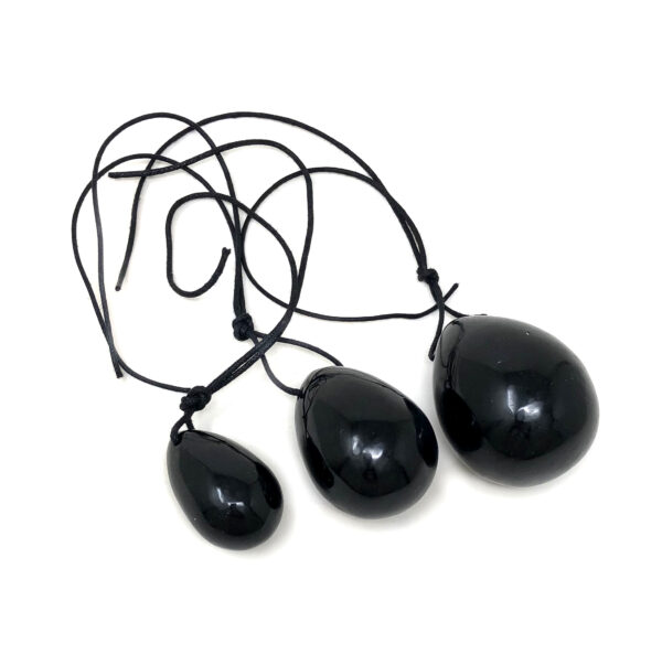 Shreyshti Sacred Eggs with thread Black Agate (Set of 3)