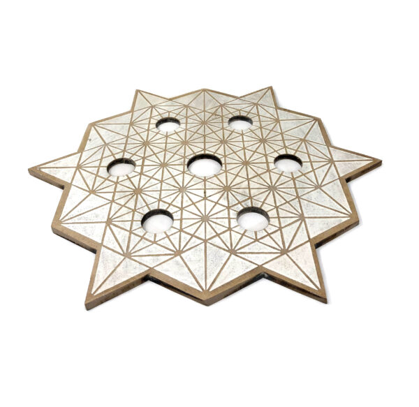 Shreyshti Wooden Grid 7 Flower of Life approx 12" - Image 2