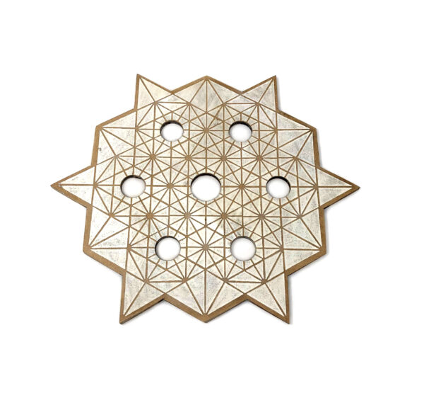 Shreyshti Wooden Grid 7 Flower of Life approx 12"