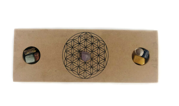 Shreyshti Wooden Grid Flower of Life cum T-Lite Candle Holder approx 15.5"x5.5" - Image 2