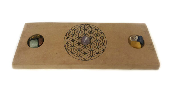 Shreyshti Wooden Grid Flower of Life cum T-Lite Candle Holder approx 15.5"x5.5" - Image 3