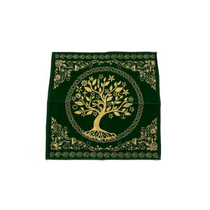 Shreyshti Altar Tarot Cloth Velvet Tree of Life Green approx. 24" for wiccan, pagan, rituals, reiki, religious purpose