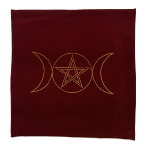 Shreyshti Altar Tarot Cloth Velvet Triple Moon Maroon approx. 24" for wiccan, pagan, rituals, reiki, religious purpose