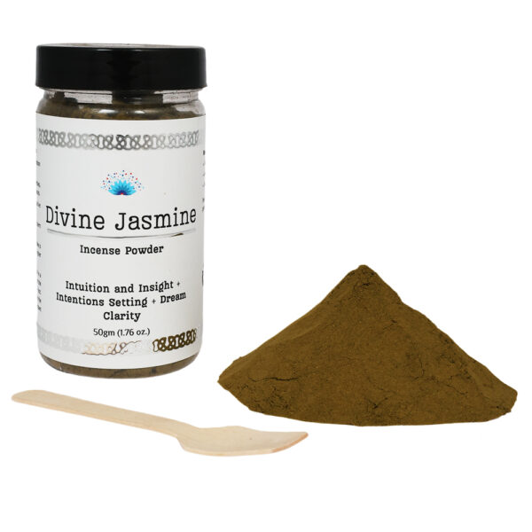 Shreyshti Incense Powder, Divine Jasmine, Approx 50g for spell, wiccan, pagan, rituals, reiki, religious, aroma therapy purposes