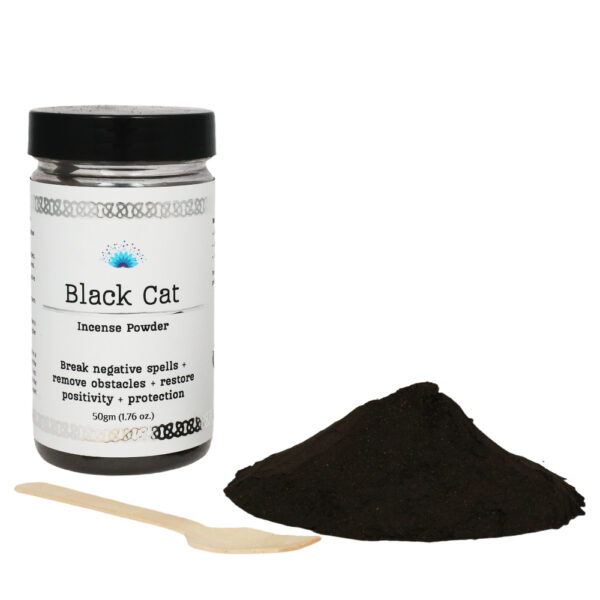 Shreyshti Incense Powder, Black Cat, Approx 50g for spell, wiccan, pagan, rituals, reiki, religious, aroma therapy purposes