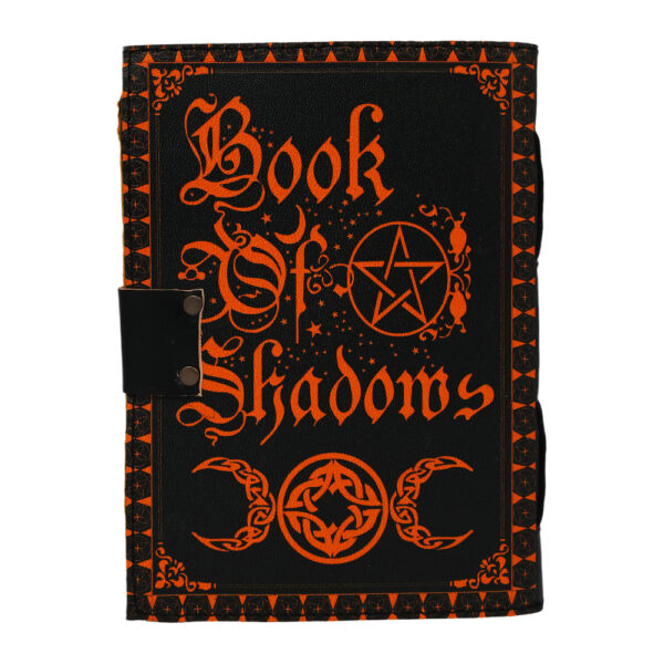 Shreyshti Handmade Deckle Paper Journal Leather Cover with Clasp, approx. 200 Pages, Book of Shadows approx. 5"x7" - Image 2