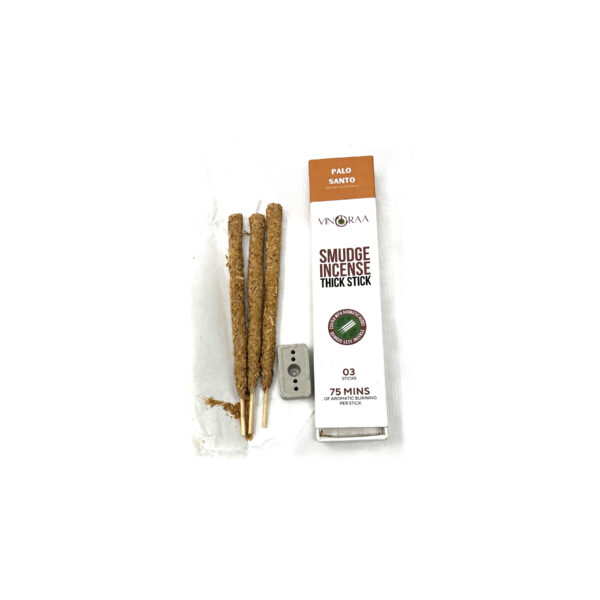 Shreyshti Smudge Incense thick sticks, Vinoraa (Pack of 3) Palo Santo, approx. 6"