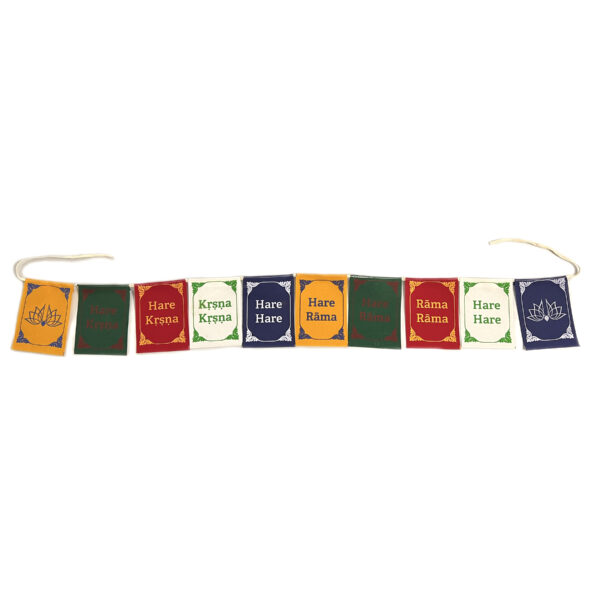 Shreyshti Prayer Flags Divya Mantra Hare Krsna Hare Rama 4"x3" (Pack of 12)