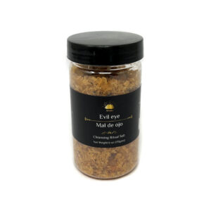 Shreyshti Cleansing Ritual Salt Evil Eye, 6oz/170g , a combination of salts, fragrances and herbs for space clearing and cleansing, anoint candles and cleansing tools or crystals