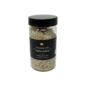 Shreyshti Cleansing Ritual Salt Go Away Evil , 6oz/170g , a combination of salts, fragrances and herbs for space clearing and cleansing, anoint candles and cleansing tools or crystals