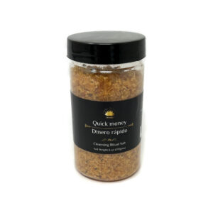 Shreyshti Cleansing Ritual Salt Quick Money , 6oz/170g , a combination of salts, fragrances and herbs for space clearing and cleansing, anoint candles and cleansing tools or crystals