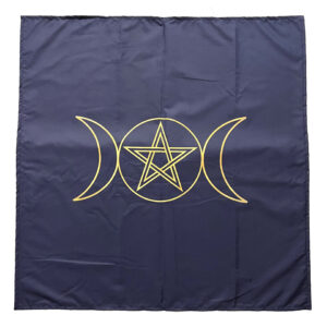 Shreyshti Altar Tarot Cloth Satin Triple Moon Pentacle approx. 27" for wiccan, pagan, rituals, reiki, religious purpose