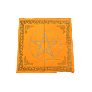 Shreyshti Altar Tarot Cloth Velvet Pentacle Yellow approx. 24" for wiccan, pagan, rituals, reiki, religious purpose
