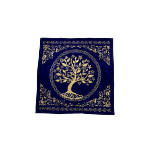 Shreyshti Altar Tarot Cloth Velvet Tree of Life Blue approx. 24" for wiccan, pagan, rituals, reiki, religious purpose