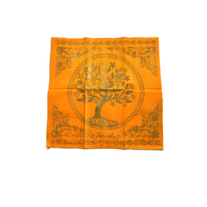 Shreyshti Altar Tarot Cloth Velvet Tree of Life Yellow approx. 24" for wiccan, pagan, rituals, reiki, religious purpose