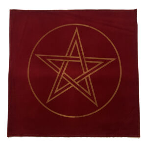 Shreyshti Altar Tarot Cloth Velvet Pentacle Maroon approx. 24" for wiccan, pagan, rituals, reiki, religious purpose