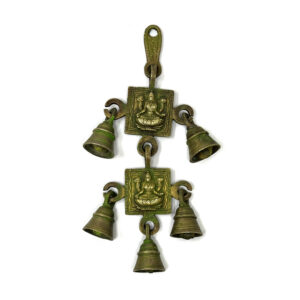 Shreyshti Brass Bell Hanger Laxmi Rustic, approx. 9"