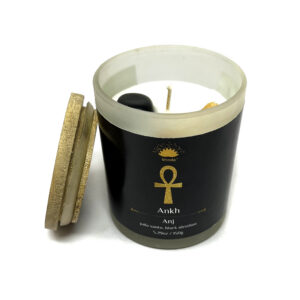 Shreyshti Crystal Glass Candles Ankh Scented approx. 5.29 oz (150 gm) for spell, wiccan, pagan, rituals, reiki, religious purposes