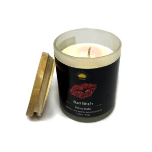 Shreyshti Crystal Glass Candles Bad Bitch Scented approx. 5.29 oz (150 gm) for spell, wiccan, pagan, rituals, reiki, religious purposes