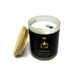 Shreyshti Crystal Glass Candles Call Money Scented approx. 5.29 oz (150 gm) for spell, wiccan, pagan, rituals, reiki, religious purposes