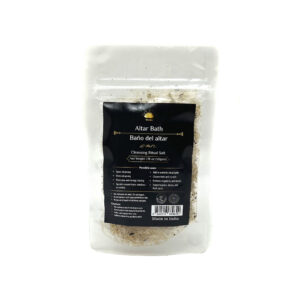 Shreyshti Cleansing Ritual Salt Altar Bath, 50g stand able pouch, a combination of salts, fragrances and herbs for space clearing and cleansing, anoint candles and cleansing tools or crystals