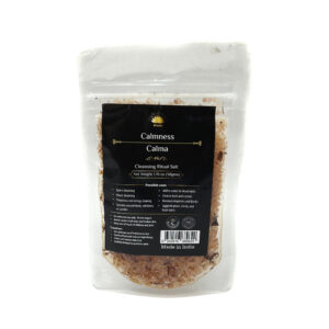 Shreyshti Cleansing Ritual Salt Calmness, 50g stand able pouch, a combination of salts, fragrances and herbs for space clearing and cleansing, anoint candles and cleansing tools or crystals