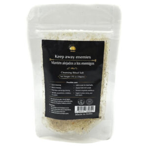 Shreyshti Cleansing Ritual Salt Keep Away Enemies, 50g stand able pouch, a combination of salts, fragrances and herbs for space clearing and cleansing, anoint candles and cleansing tools or crystals