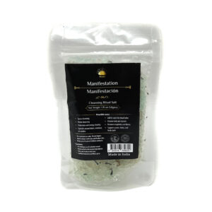 Shreyshti Cleansing Ritual Salt Manifestation, 50g stand able pouch, a combination of salts, fragrances and herbs for space clearing and cleansing, anoint candles and cleansing tools or crystals