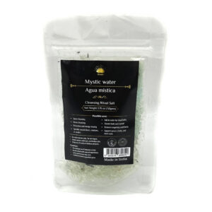 Shreyshti Cleansing Ritual Salt Mystic Water, 50g stand able pouch, a combination of salts, fragrances and herbs for space clearing and cleansing, anoint candles and cleansing tools or crystals