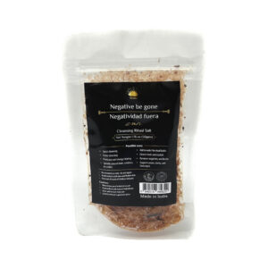 Shreyshti Cleansing Ritual Salt Negative Be Gone, 50g stand able pouch, a combination of salts, fragrances and herbs for space clearing and cleansing, anoint candles and cleansing tools or crystals