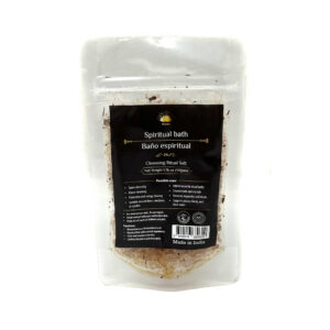 Shreyshti Cleansing Ritual Salt Spiritual Bath, 50g stand able pouch, a combination of salts, fragrances and herbs for space clearing and cleansing, anoint candles and cleansing tools or crystals