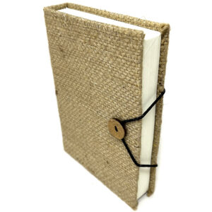 Shreyshti Handmade Paper Journal, Jute with button approx. 5"x7"