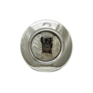Shreyshti Stainless Steel Altar Plate, Triple Moon Goddess Silver approx. 10"